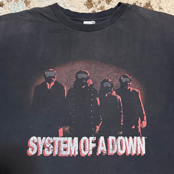 Vintage System of a Down SOAD Gas Mask Shirt Size 2XL Faded 2000s - Picture 1 of 7